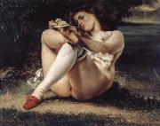 Gustave Courbet Woman with White Stockings painting